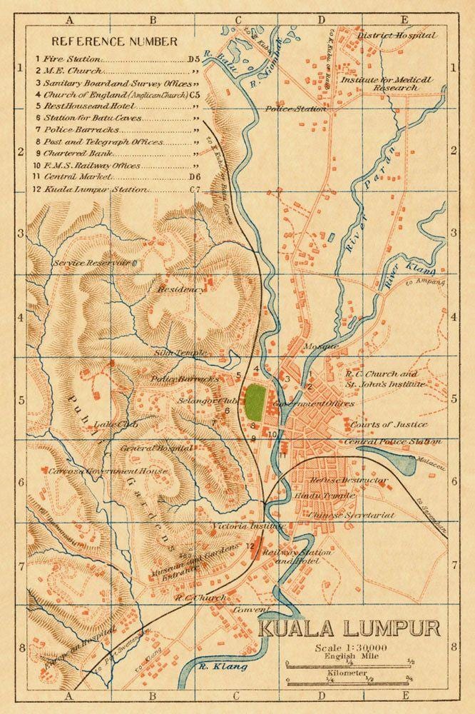 Kuala Lumpur (KL) historischer Stadtplan