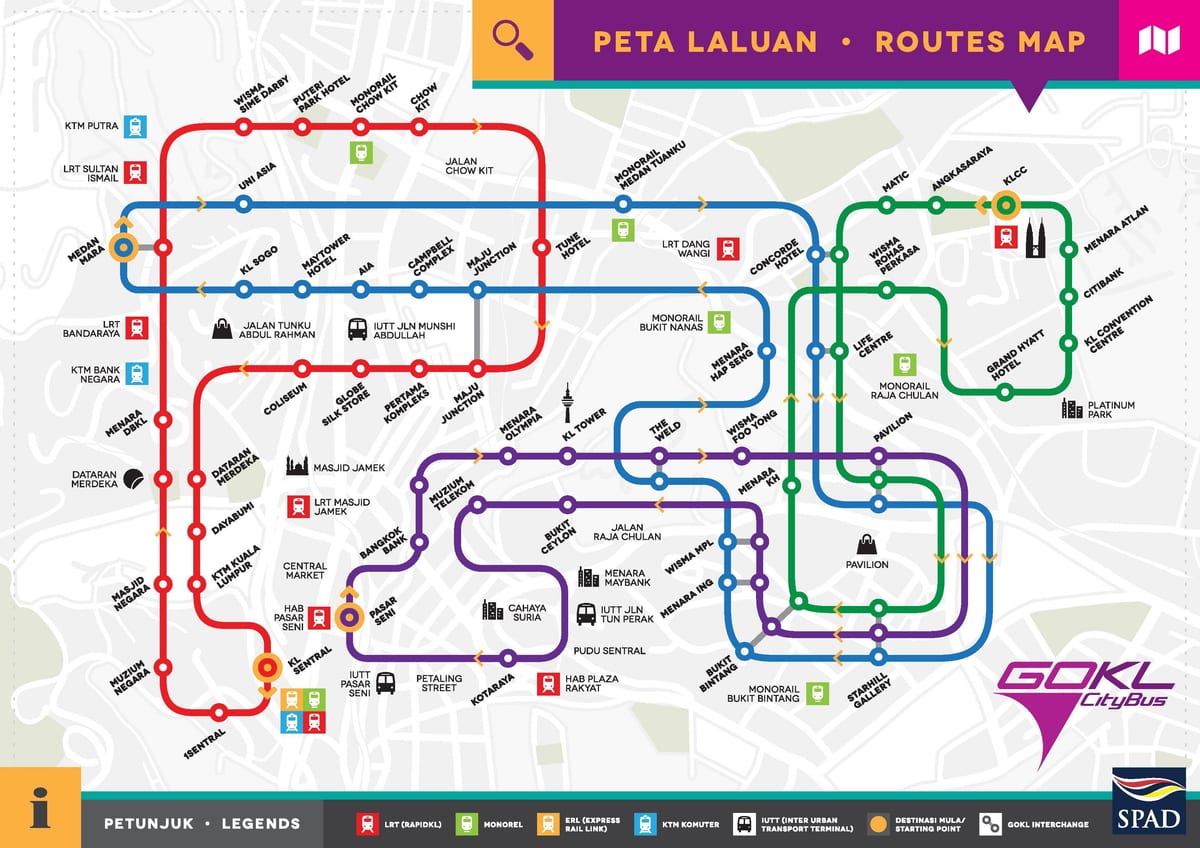 Kuala Lumpur (KL) Busbahnhof Karte