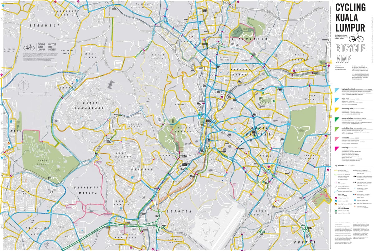 Kuala Lumpur (KL) Radwegkarte