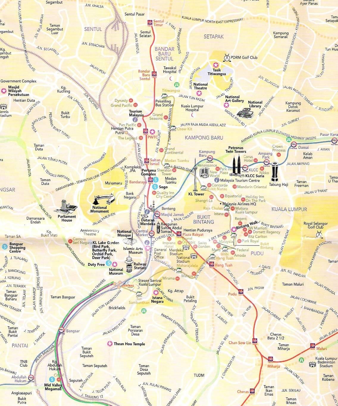 Stadtplan von Kuala Lumpur (KL)