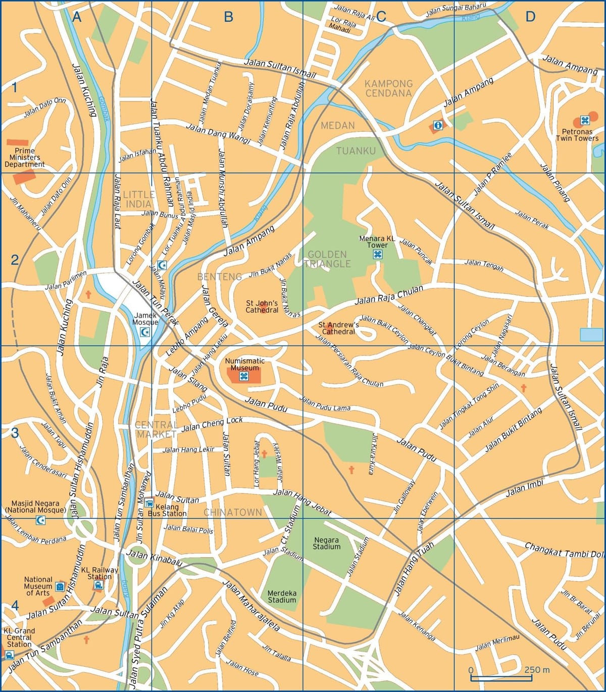 Kuala Lumpur (KL) Straßenkarte