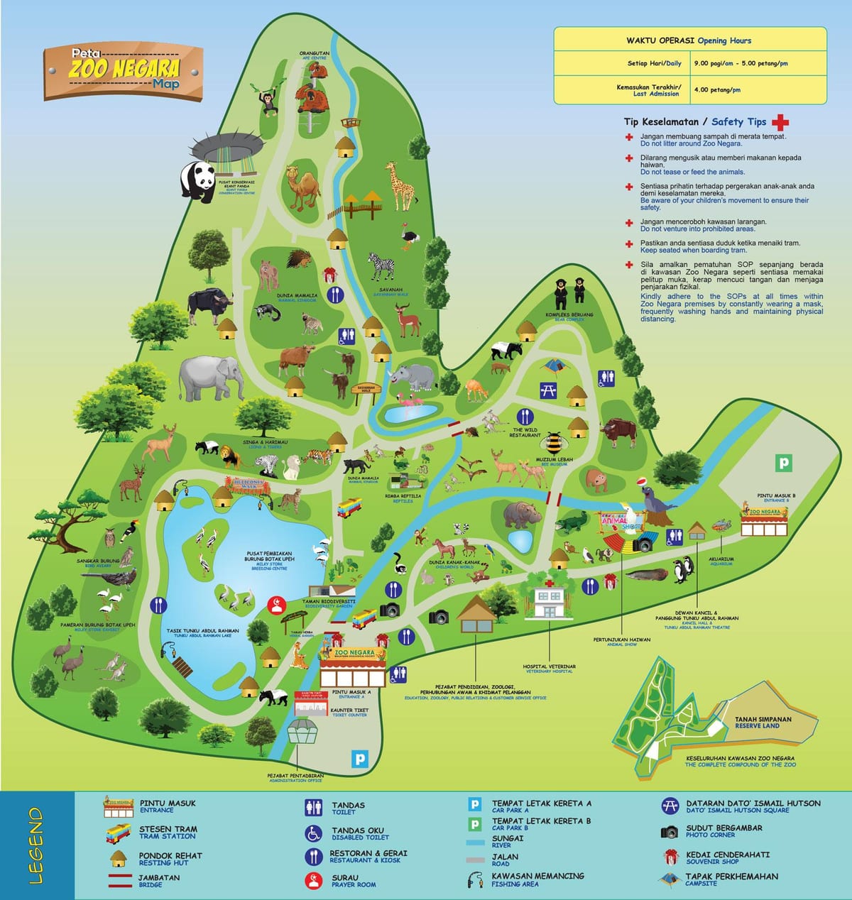 Kuala Lumpur (KL) Zoopark-Karte