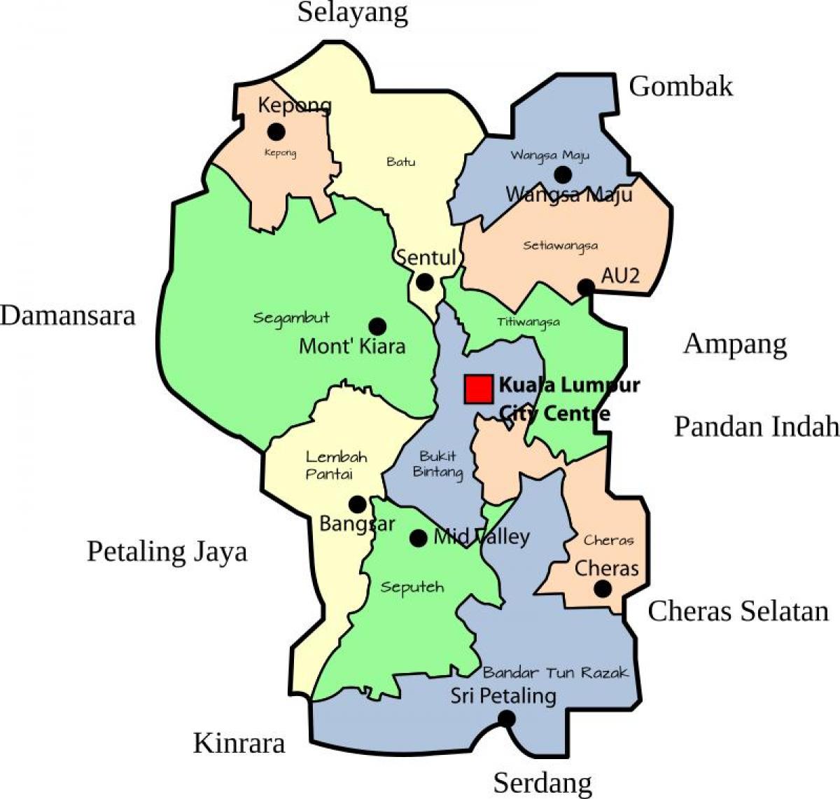 Stadtplan von Kuala Lumpur (KL)