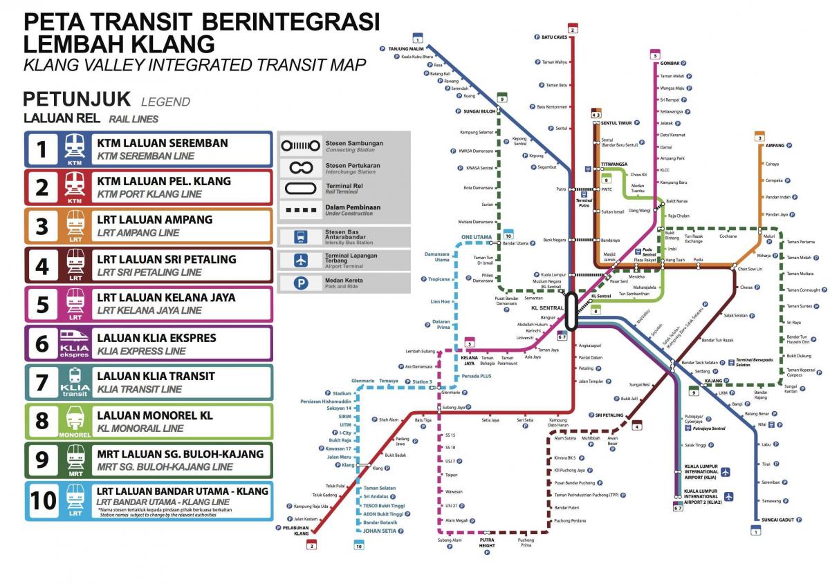 Kuala Lumpur (KL) Verkehrskarte