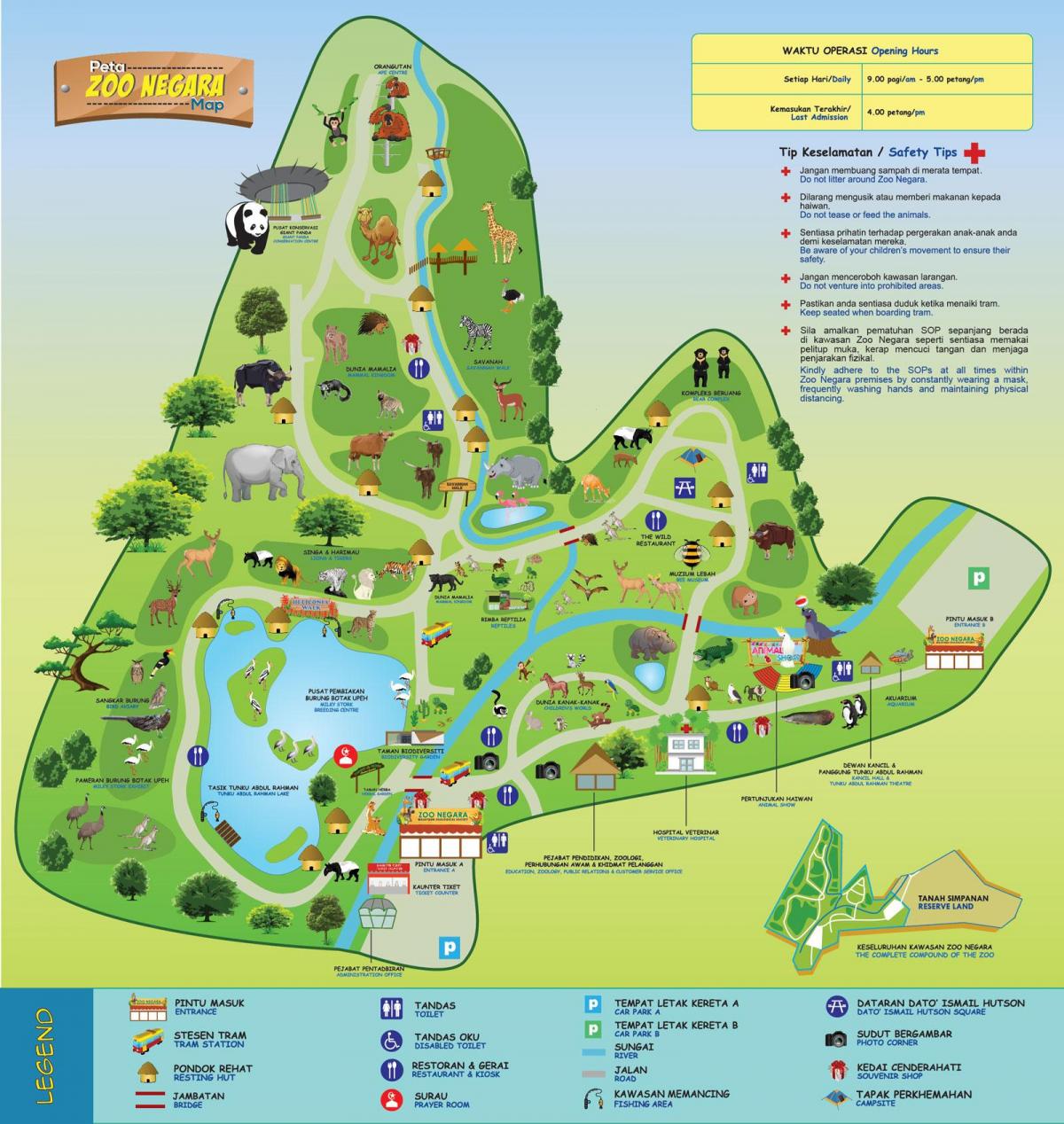 Kuala Lumpur (KL) Zoopark-Karte
